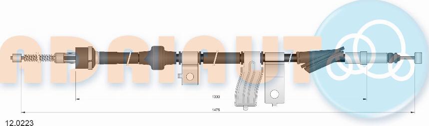 Adriauto 12.0223 - Cable, parking brake autospares.lv