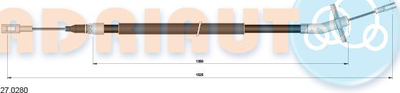 Adriauto 27.0280 - Cable, parking brake autospares.lv