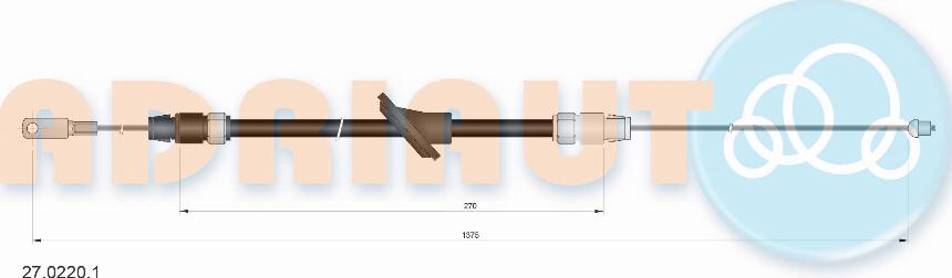 Adriauto 27.0220.1 - Cable, parking brake autospares.lv