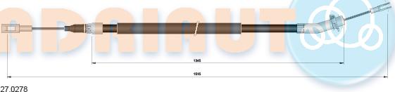 Adriauto 27.0278 - Cable, parking brake autospares.lv