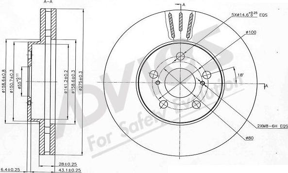 Advics A6F102B - Brake Disc autospares.lv