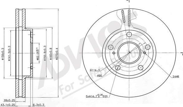 Advics A6F188B - Brake Disc autospares.lv