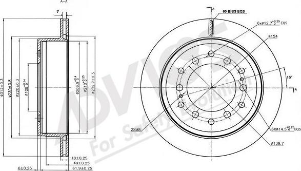 Advics A6R161B - Brake Disc autospares.lv