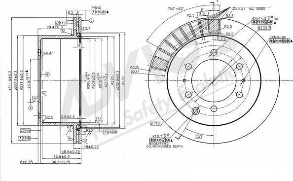 Advics A6R180B - Brake Disc autospares.lv