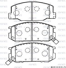 Advics A1N092 - Brake Pad Set, disc brake autospares.lv