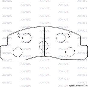 Advics A1N061 - Brake Pad Set, disc brake autospares.lv