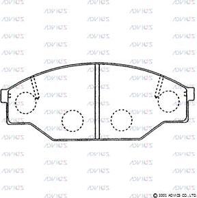 Advics A1N036 - Brake Pad Set, disc brake autospares.lv