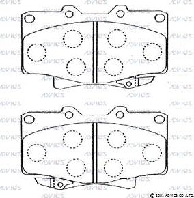 Advics A1N023 - Brake Pad Set, disc brake autospares.lv