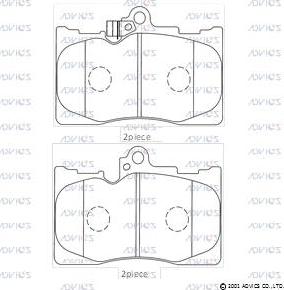 Advics A1N166 - Brake Pad Set, disc brake autospares.lv