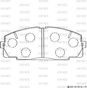 Advics A1N249 - Brake Pad Set, disc brake autospares.lv