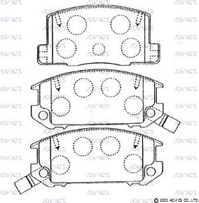 Advics A2N044 - Brake Pad Set, disc brake autospares.lv