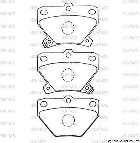 Advics A2N007 - Brake Pad Set, disc brake autospares.lv