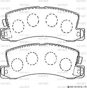 Advics A2N081 - Brake Pad Set, disc brake autospares.lv