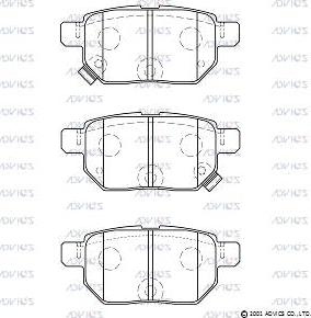 Advics A2N196 - Brake Pad Set, disc brake autospares.lv