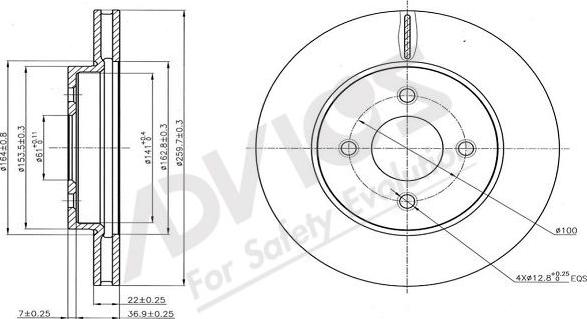 Advics B6F121B - Brake Disc autospares.lv