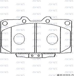 Advics SN258P - Brake Pad Set, disc brake autospares.lv