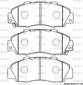 Advics SN423P - Brake Pad Set, disc brake autospares.lv