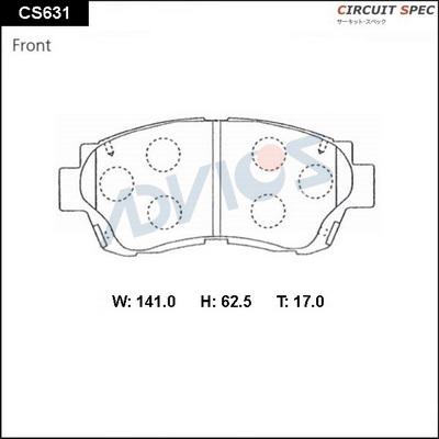 Advics CS631 - Brake Pad Set, disc brake autospares.lv