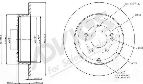 Advics D6R085B - Brake Disc autospares.lv