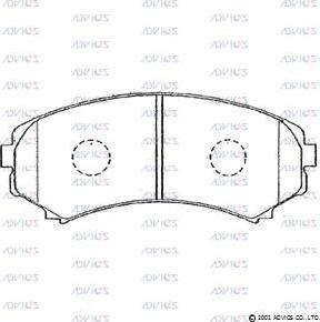 Advics D1N003 - Brake Pad Set, disc brake autospares.lv