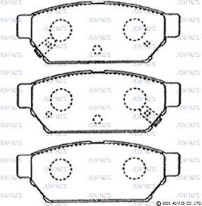 Advics D2N040 - Brake Pad Set, disc brake autospares.lv