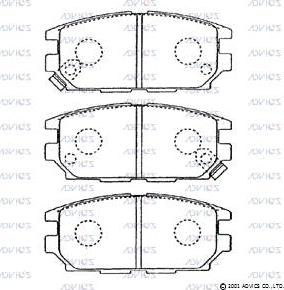 Advics D2N036 - Brake Pad Set, disc brake autospares.lv