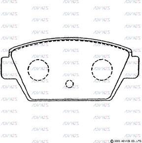 Advics D2N028 - Brake Pad Set, disc brake autospares.lv