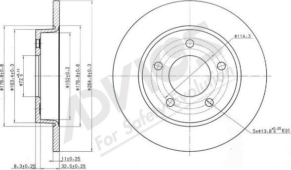 Advics E6R073B - Brake Disc autospares.lv