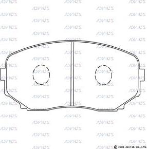 Advics E1N053 - Brake Pad Set, disc brake autospares.lv