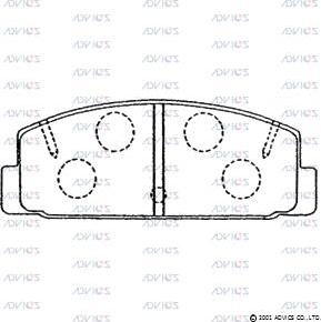 Advics E2N033 - Brake Pad Set, disc brake autospares.lv