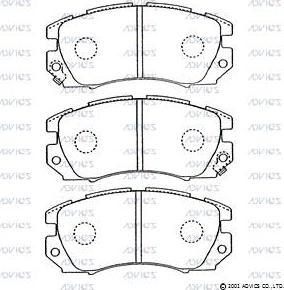 Advics F1N011 - Brake Pad Set, disc brake autospares.lv