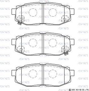 Advics F2N037 - Brake Pad Set, disc brake autospares.lv