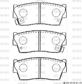 Advics H1N058 - Brake Pad Set, disc brake autospares.lv