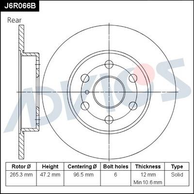 Advics J6R066B - Brake Disc autospares.lv