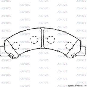 Advics SN896 - Brake Pad Set, disc brake autospares.lv