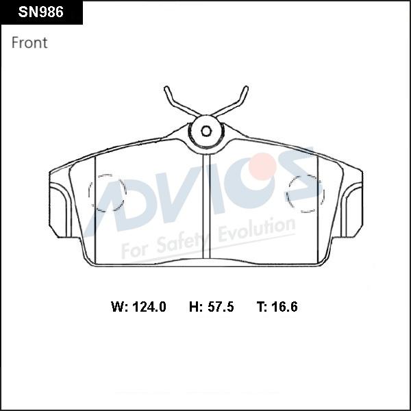 Advics SN986 - Brake Pad Set, disc brake autospares.lv