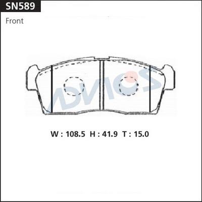 Advics SN589 - Brake Pad Set, disc brake autospares.lv