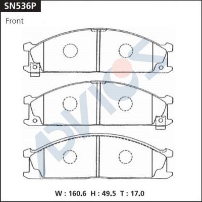 Advics SN536P - Brake Pad Set, disc brake autospares.lv