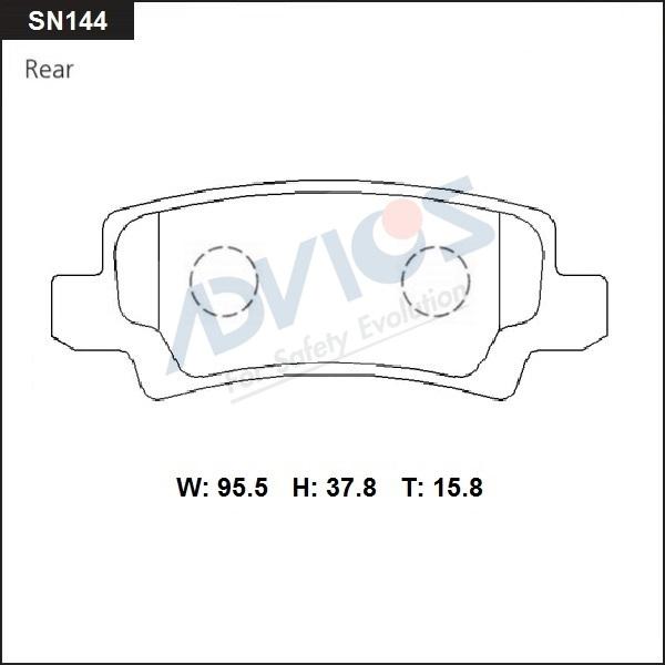 Advics SN144 - Brake Pad Set, disc brake autospares.lv