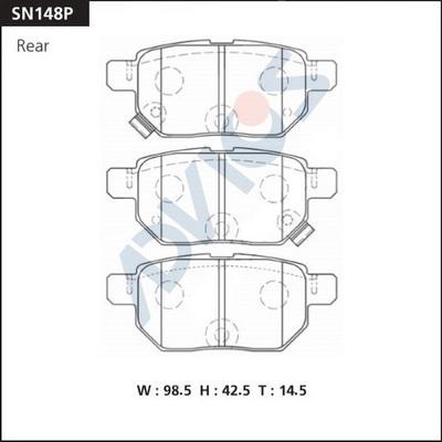 Advics SN148P - Brake Pad Set, disc brake autospares.lv