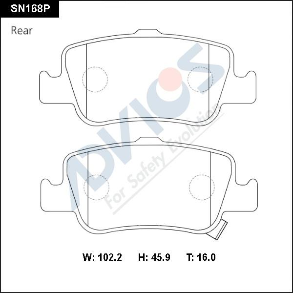 Advics SN168P - Brake Pad Set, disc brake autospares.lv