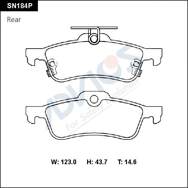 Advics SN184P - Brake Pad Set, disc brake autospares.lv