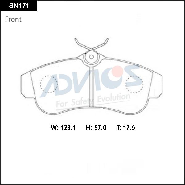 Advics SN171 - Brake Pad Set, disc brake autospares.lv