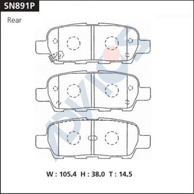 Advics SN891P - Brake Pad Set, disc brake autospares.lv