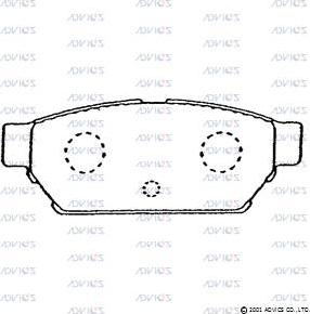 Advics SN843 - Brake Pad Set, disc brake autospares.lv