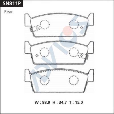 Advics SN811P - Brake Pad Set, disc brake autospares.lv