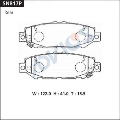 Advics SN817P - Brake Pad Set, disc brake autospares.lv