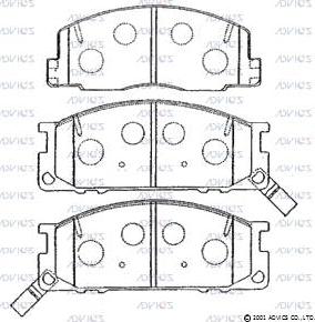 Advics SN826P - Brake Pad Set, disc brake autospares.lv