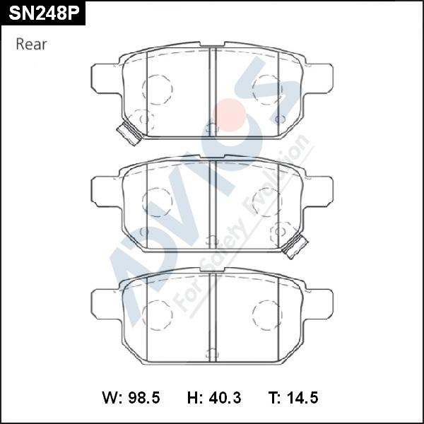 Advics SN248P - Brake Pad Set, disc brake autospares.lv