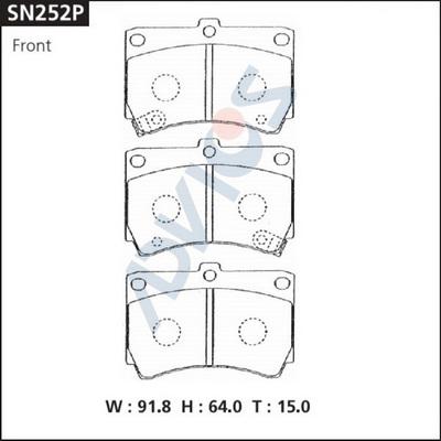Advics SN252P - Brake Pad Set, disc brake autospares.lv